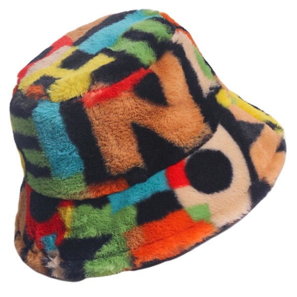 Fuzzy Bucket Hat Modevarm Hatt Kvinnor Varm Hatt Fuzzy Bucket Caps Vinterhatt Fluffig Vintervärmare B Assorted Color 23x20x13cm