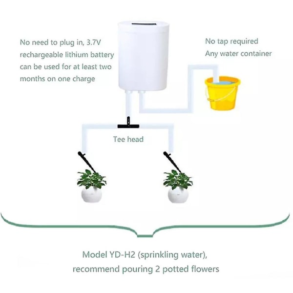 2-hodets pumpe timersystem utendørs automatisk vanningspumpekontroller Blomster Planter Hjemmesprinkler D