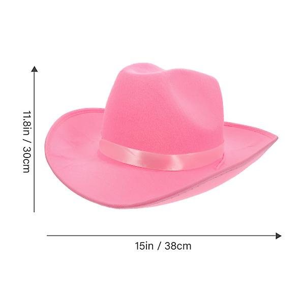 Cowboyhat til Børn Sjov Ko-Print Hat Ko-Print Cowboyhat Rodeo Western Hat Western Tema Fest Hat Pink Pink 38x30cm