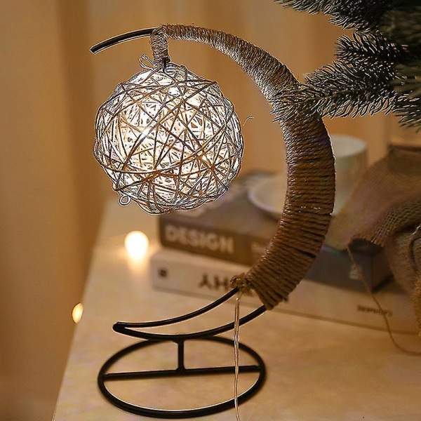 Led Lys Stjerne Æbler Glas Form Dekoration Lys julepynt Kugleformet USBVarm Hvid Warm White Spherical USB