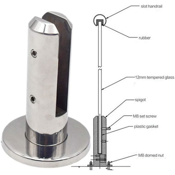 Trapp Svømmebasseng Spigot Glass Balustrade Rekkverk Balkong Glass Gjerde Klemme For Svømmebasseng Balkong Gjerde