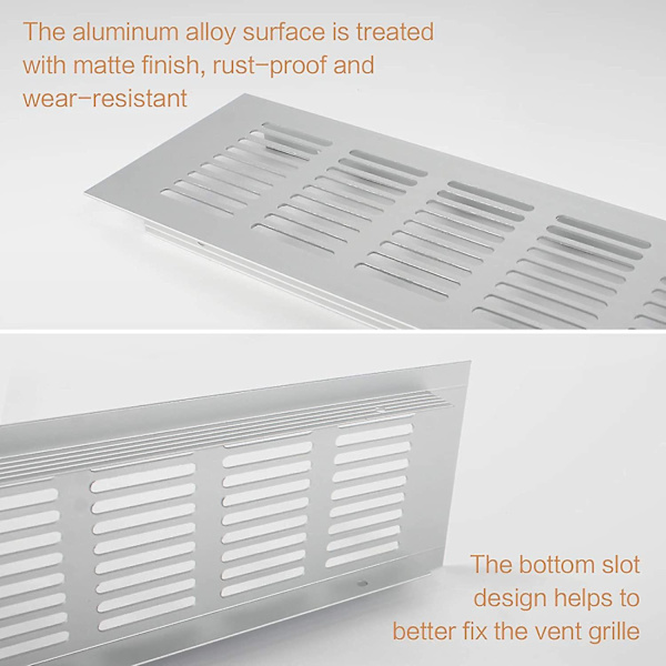 4 st Ventilationsgaller, Rektangulärt Ventilationsgaller för Skåp Dörrar Skoskåp och Aluminium Ventilationsgaller Hjälper Dina Möbler att Ventilera, Luft