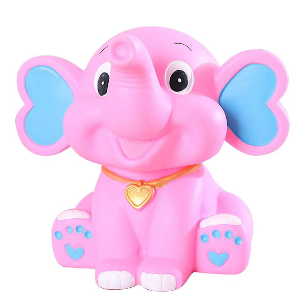 Tecknad Elefant Spargris Creative Pengar Förvaring Kruka Present Plast Dock Spargris För Barn Barn Flicka Rosa Pink