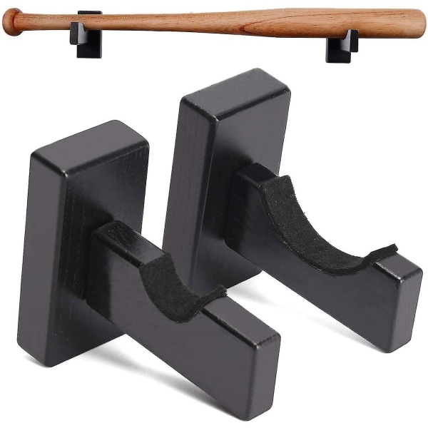 2 STK Baseball Bat Display Case, Baseball Bat Ophæng Holder, Vægmonteret Baseball Bat Vandret stativ, Baseball Bat Bracket - Sort