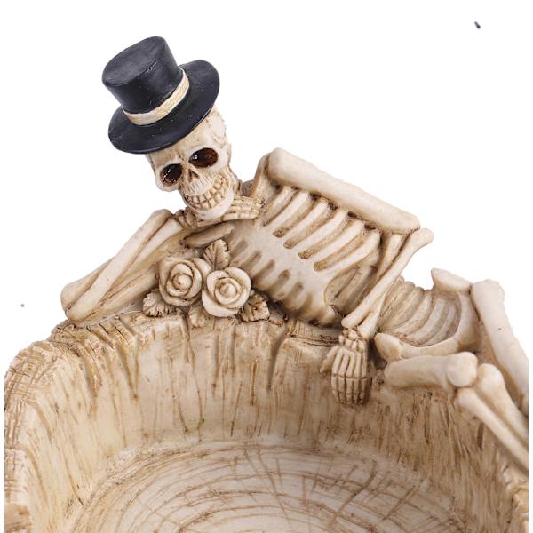 Halloween-dekorasjon Skrivebords Ornament Harpiks Skalle Askebeger Skulptur