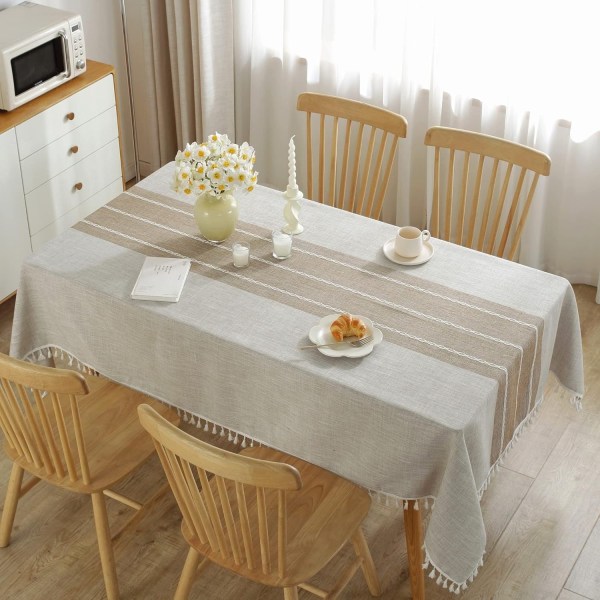 Bordsdukar för rektangulära bord, bomullslinne duk vattentät bordsduk Skrynkelfri bondgård cover, mjuk F