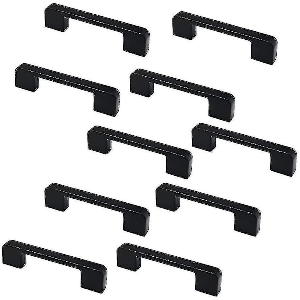 10-pakning Matte Svart Sink Legering Skap- og Skuffehåndtak 106mm Lange