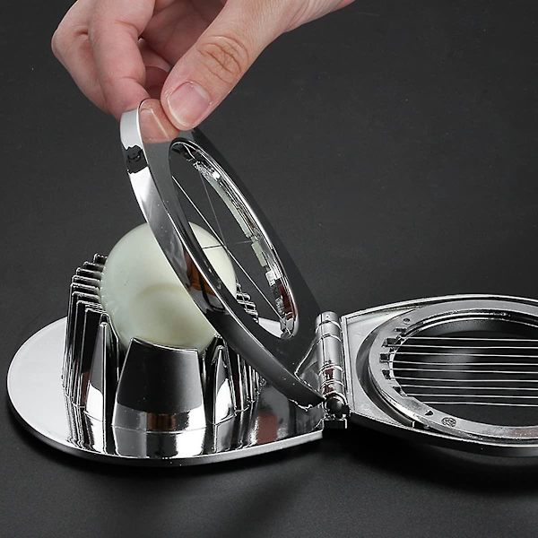 2 stk Multifunksjonelt Eggskjærer, 2 i 1 Egg Slicer i Rustfritt Stål Kjøkkenverktøy Eple og Tomatskjærer Eggskjærer 3 i 1 Manuell Eggskjærer, Profesjonell