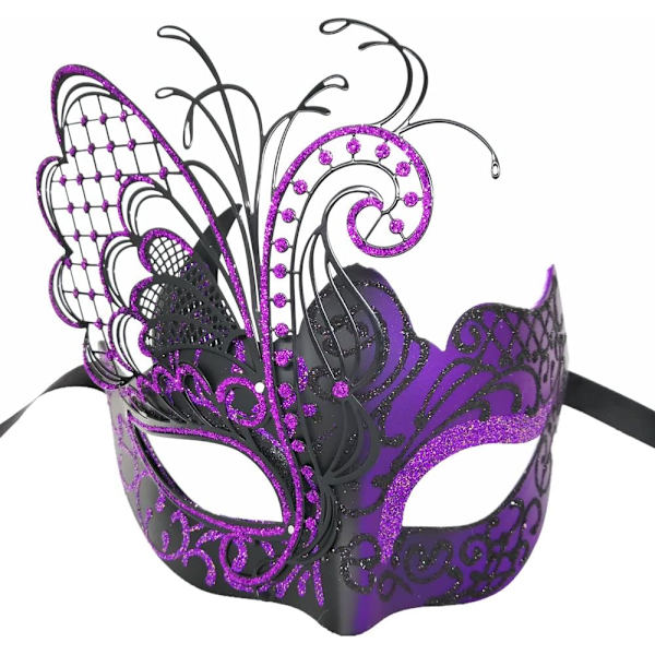 Dammask Venetian Mask/Halloween/Fest/Bal/Karneval/Bröllop/Väggdekoration (Lila Fjäril)