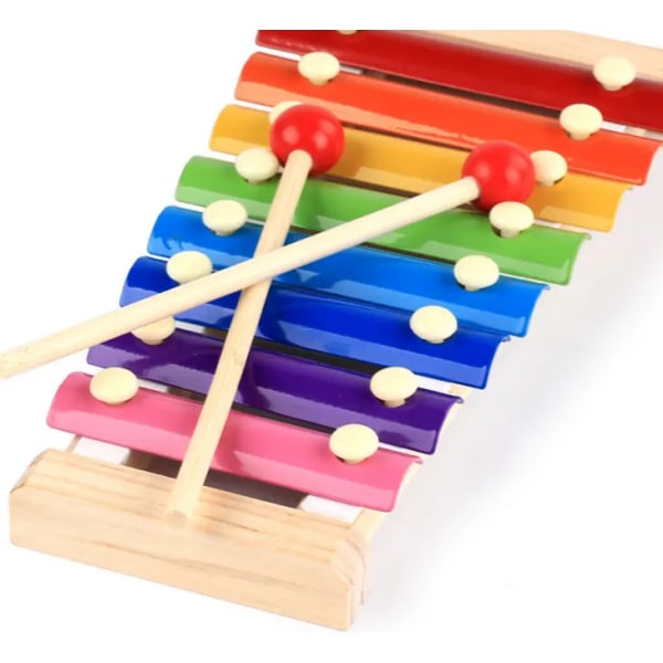 Caterpillar Xylophone musikalsk leke med treklubber for småbarn, musikkinstrumenter, treslagverk