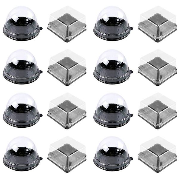100 stk Praktiske Månekageæsker Runde Dæksel Emballageæsker (guld)Sort 7,8x7,8x3,4cm Black 7.8x7.8x3.4cm