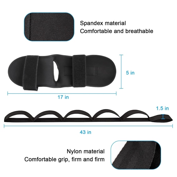 Fot- och vadbårsträckningsrem, för smärtlindring plantar fasciit, hälsporrar, achillessendonit, bensträckare Ligament S