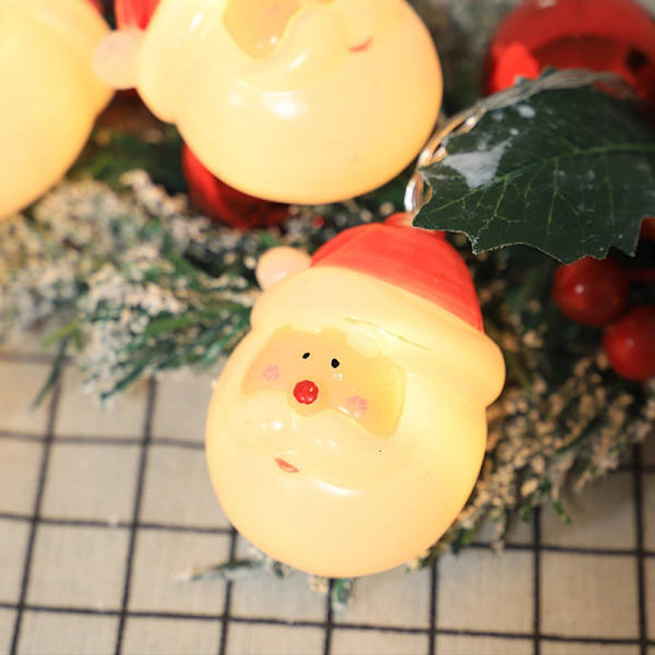 Jultomte LED-ljusslinga, 1,5 meter 10 LED-lampor, för inomhus- och utomhusdekoration