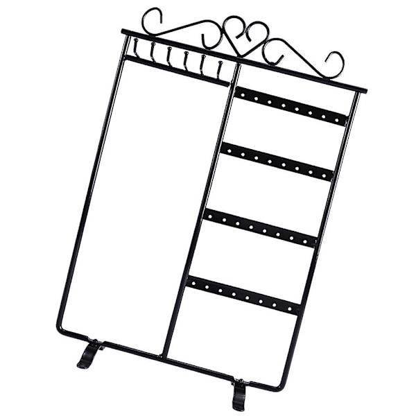 Ørepyntstativ for ørepynt, smykkedisplaystativ, halskjedeholder, smykkeorganisator, svart Black