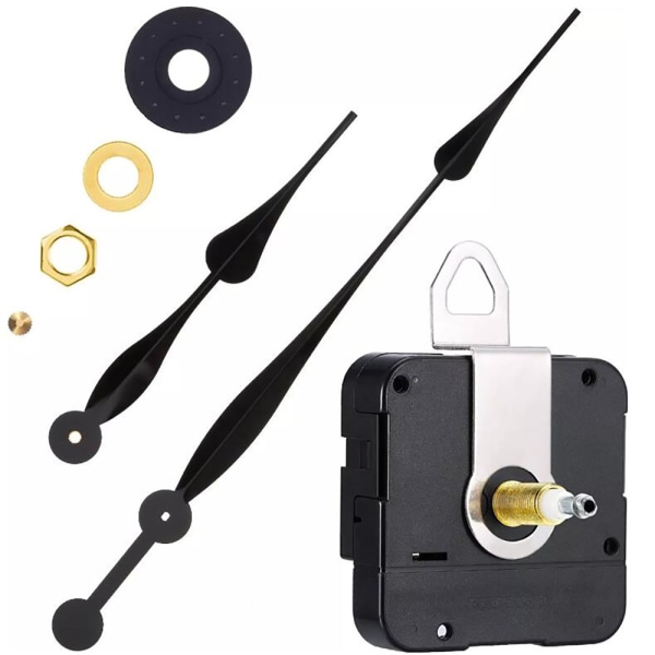 2 st visare, DIY Reparation Quartz Väggklocka Movement Kit, 1 Set Shaft Clock Movement, 31MM Lång High Torque Hook Quartz Clock Movement med