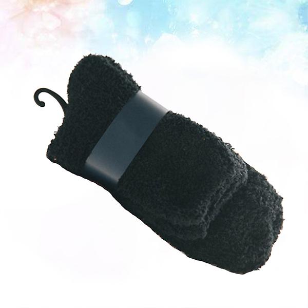 3 Par Fuzzy Hjemmesko Mænd Fuzzy Sokker Mænd Vinter Termisk Fleece Sokker Varme Fleeceforet Sokker Bedst Black