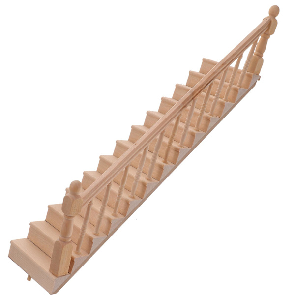 Miniatyr Trapp Umalt Trappe Mikro Landskap Mini Hus Tilbehør (høyre rekkverk) 32X7.5CM 32X7.5CM