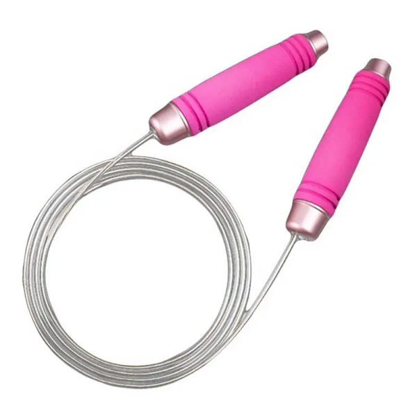 Hoppa rep för kvinnor och män med justerbar tjock PVC-rep och handtag i aluminium med kullager, perfekt för crosstraining