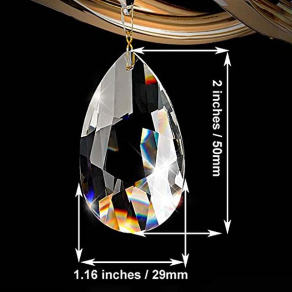 40pcs Chandelier Crystals,clear Teardrop Crystal Chandelier Pendants Parts Beads, Crystals Compatible With Chan