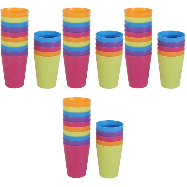 60 st färgglada plastglas för hemmet, drycker, återanvändbara, fest, festtillbehör 60 pcs M