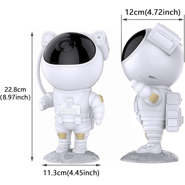 Justerbar LED Astronaut Projeksjonslampe med Fjernkontroll og Timerfunksjon Stjernehimmel Atmosfærisk Lys Hjemmedekor Galaxy Stjernelys Projektor