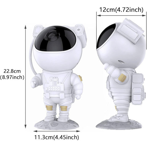 Justerbar LED Astronaut Projektionslampe med Fjernbetjening og Timerfunktion Stjernehimmel Atmosfærisk Lys Hjemmedekoration Galaxy Stjernelys Projektor