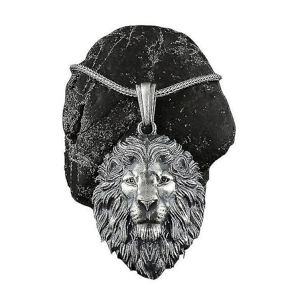Løvehalskæde til mænd, nordisk vikinge løvehoved vedhæng halskæde løvehalskæde