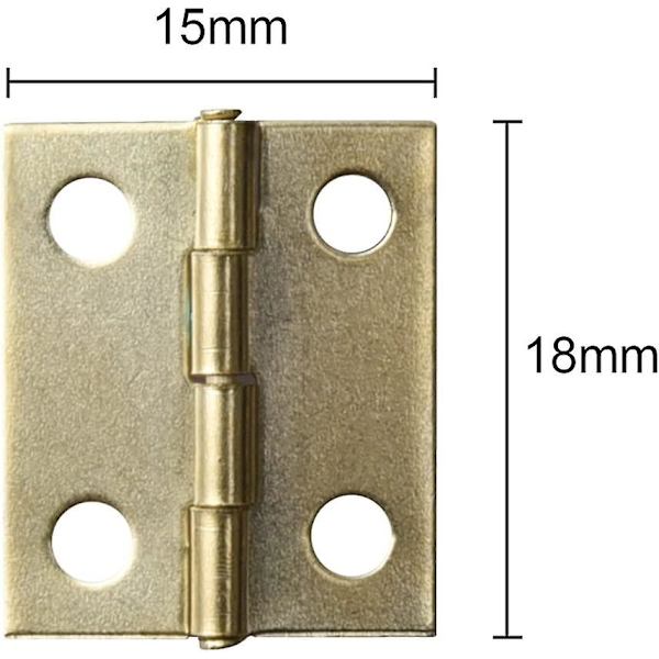 50 stk. hengsler Butt Hinge med 200 stk. 5 mm Mini Messing Kull-erstatningsskruer