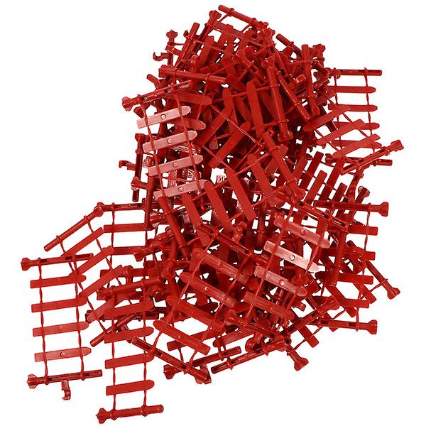 50 stk. Simuleringshegn Legetøj Plastikhegn Legetøj Simuleret Farm Zoo Dekoration Rød 9X5cm Red 9X5cm