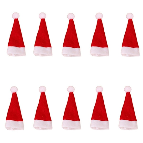 Mini Joulupukki Hattu Tonttu Hattu Lollipop Yläosat Kääreet Koriste DIY Viinipullon Makeiskääre Käsityöt Juhliin 10kpl Lollipop Hattu