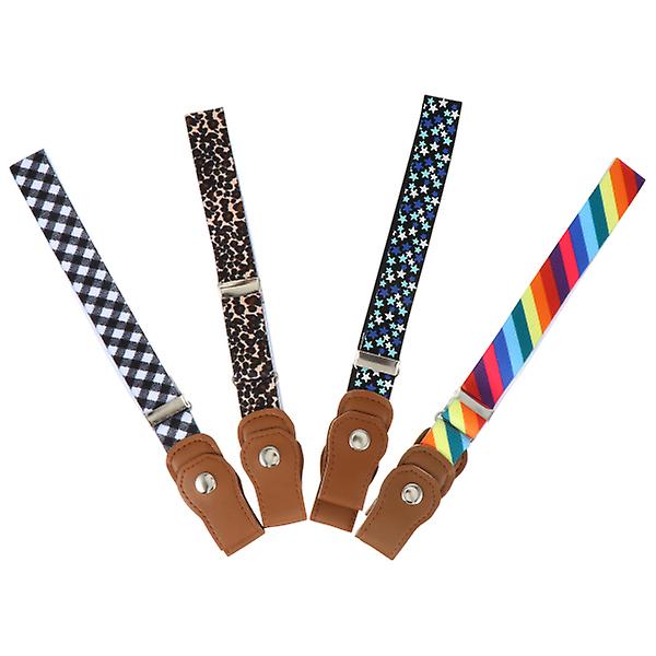 4 stk Elastiske Barnebelter Kreative Midjebånd Stretch Motebelter Assorterte Farger 57X2.7CM Assorted Color 57X2.7CM
