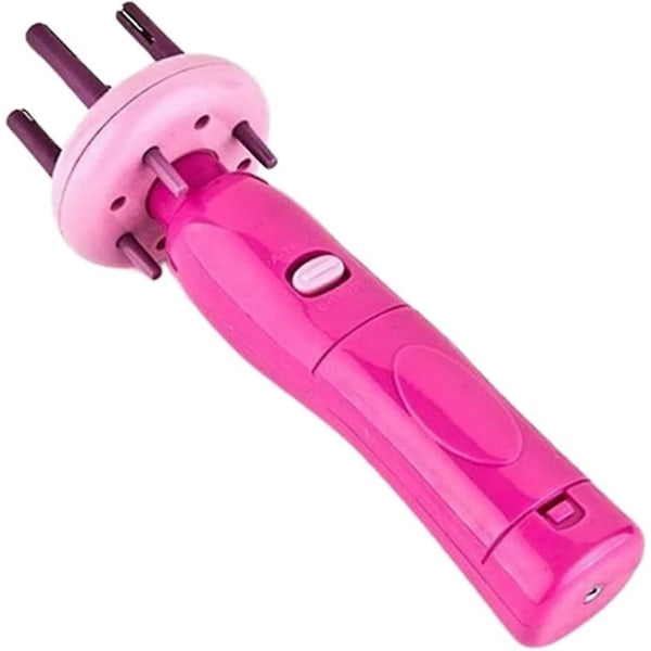 Kannettava hiustenpunontatyökalu Automaattinen hiustenpunonta Quick Twist Styler hiusten punontakoneen muotoilutela (ei sisällä paristoja) (1 kpl, vaaleanpunainen)