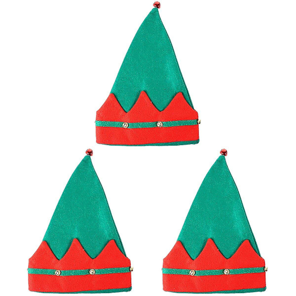 3 stk Elf Hatte Julepynt Hat Julekostume Til Voksne 3 stk 41X30CM 3 pcs 41X30CM