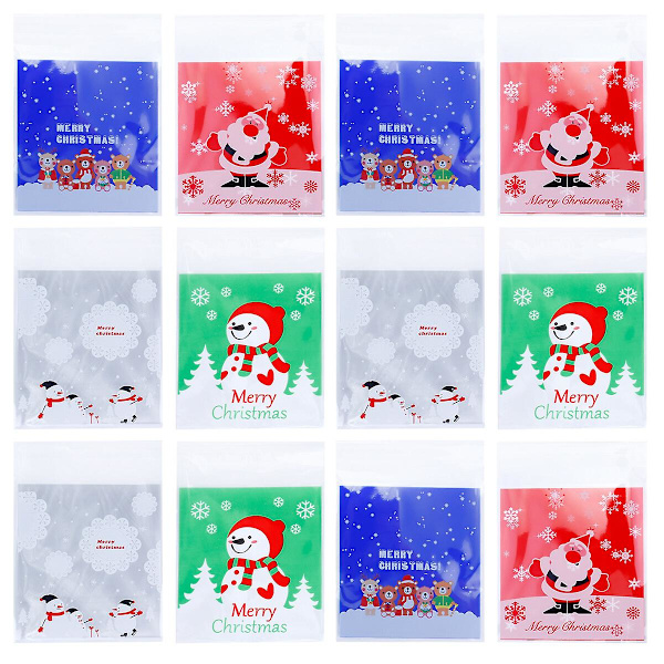 400 kpl Joululeivonnaiset Pussit Itseliimautuvat Pussit Lumimies Peura Pussi Makeispussit 13x10cm 13x10cm