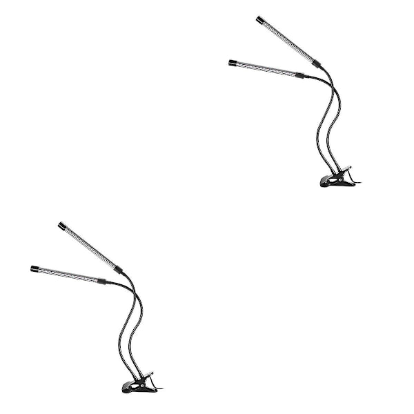 3 st dubbelhuvud 40 lysdioder växtlampa USB flexibel timing dimning LED vattentät växtlampa med klämma för växthus blomkruka2st52X10X5cm 2pcs 52X10X5cm