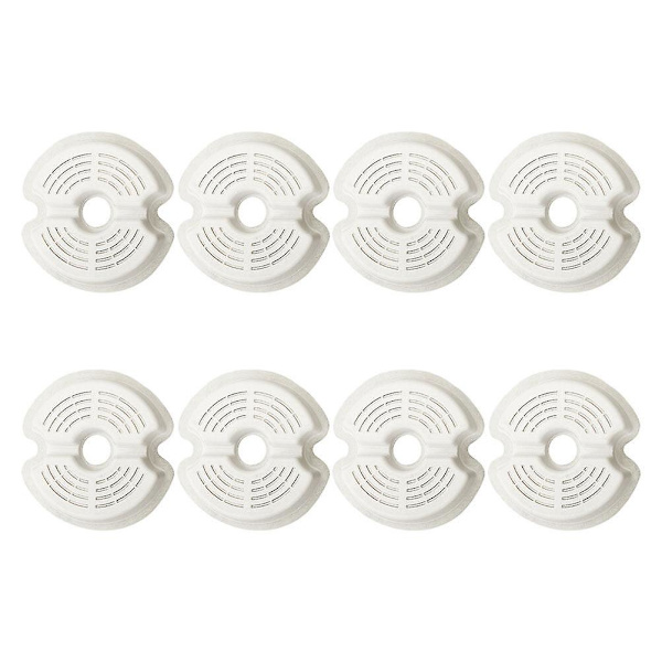 8 stk. Hjemme Vandfilter Kvadratisk Springvand Filter Udskiftning Vandfiltre Springvand Filter Hvid1 White 10.5X10.5X2CM