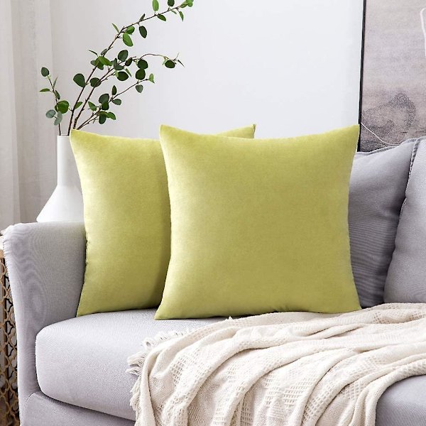 Set med 2 Sammetskuddfodral Dekorativa Mjuka Släta Moderna Kuddfodral Dekoration för Vardagsrum Sovrum Soffa 2 Stycken 30x30cm Blå Lila