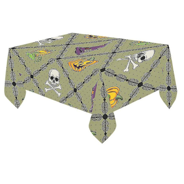 Oranssi Kurpitsa Kasvohattu Pöytäliina Setti 150x210 Cm Vihreä Ruutu Polka Pisteet Työpöytä Pöytäliina Peite