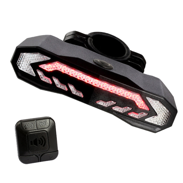 Trådlös fjärrkontroll cykellarm USB uppladdningsbara bakljus cykelljus för nattkörning