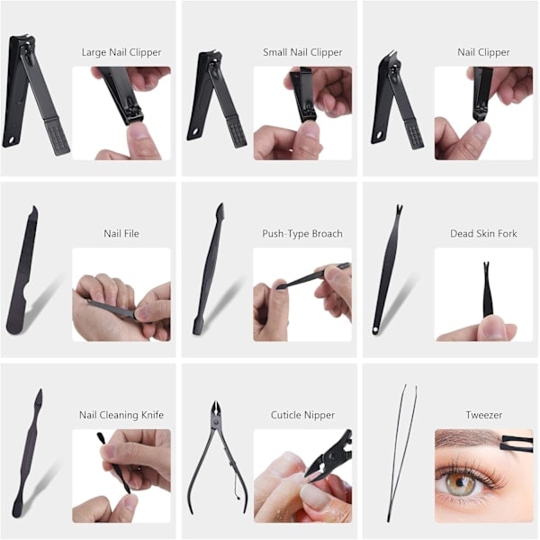 Manikyr- och Pedikyrset, 18 delar Professionellt Nagelklippset, DXGHC_ryy