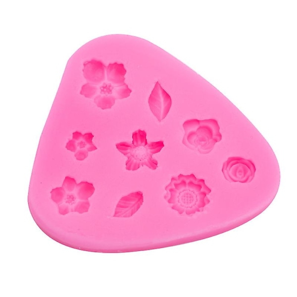 Blomsterform Silikone DIY Chokolade Kageform Bageforme Muffin Kiks Cookie Pander Cookie Fondant (2 stk)