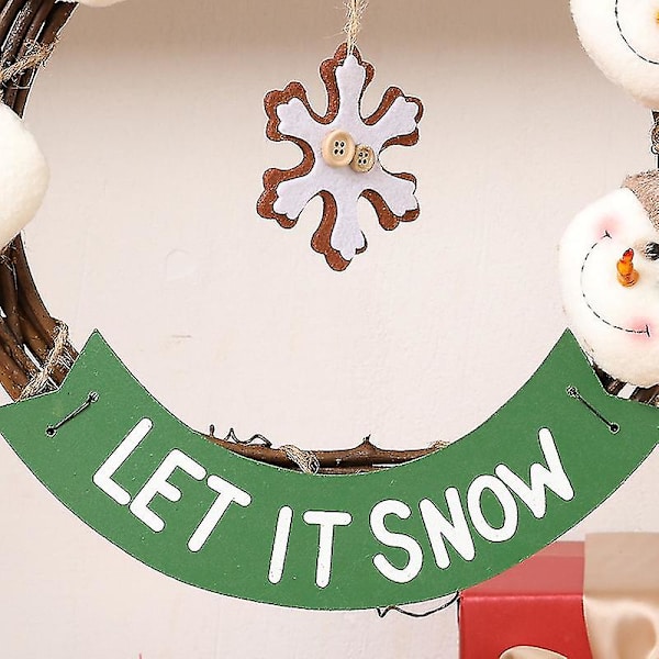 Julekrans Rattan Girland Snemand Elg Julemand Vedhæng Julepynt Julemand Christmas Snowman
