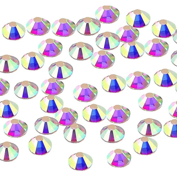 1440 Pakke Krystall Flat Back Rhinestone Runde Diamant Steiner, Ikke-selvklebende