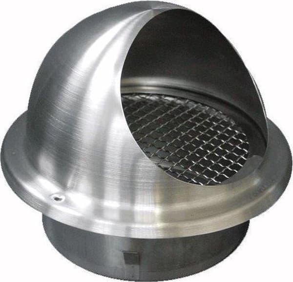 AIRACE Rund Vægventilationsdæksel 180mm Rustfrit Stål Kuppel Udendørs Luftventil med Net til Emhætte Tørretumbler og Ventilation