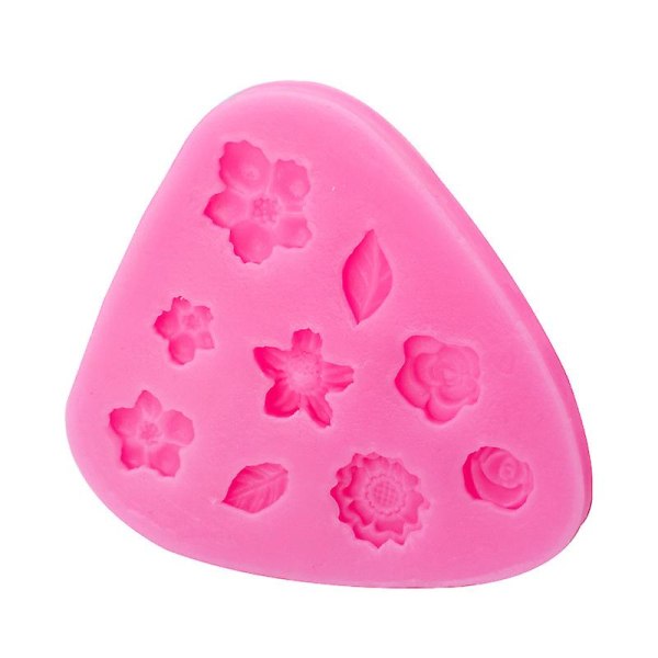 Blomsterform Silikone DIY Chokolade Kageform Bageforme Muffin Kiks Cookie Pander Cookie Fondant (2 stk)