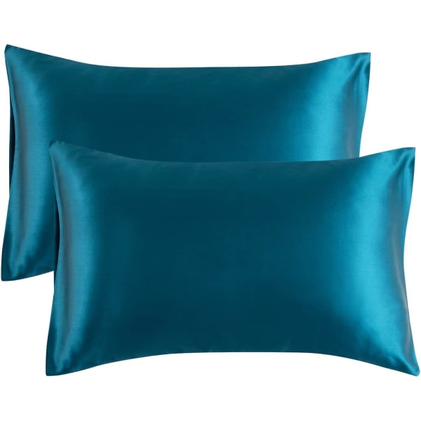 Satiini Tyynyliina Hiuksille Ja Iholle, 2-pakkaus - Normaali Koko Tynynliinat - Satiini Tyynynpäälliset Kirjekuori Sulkemisella Teal20  x 26 Teal 20  x 26