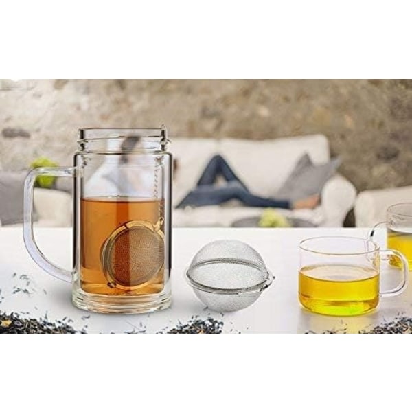 2 rustfrie stål tebolde (ca. 6 cm) Teholder Telim Te-diffusor Ren Te-afstand