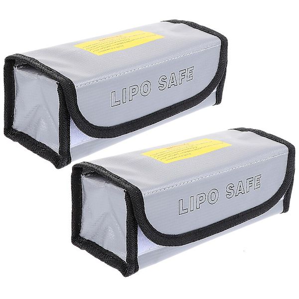 2 kpl Akun suojapusseja Kannettava akun säilytyspussi Akun turvapussi Hopea 185X75mm Silver 185X75mm