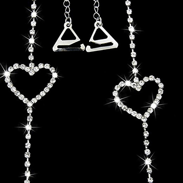 BH-stropper til kvinder med rhinestones, stropløs BH, dekorative BH-stropper, udskiftningsstropper, dekorative BH-stropper Silver