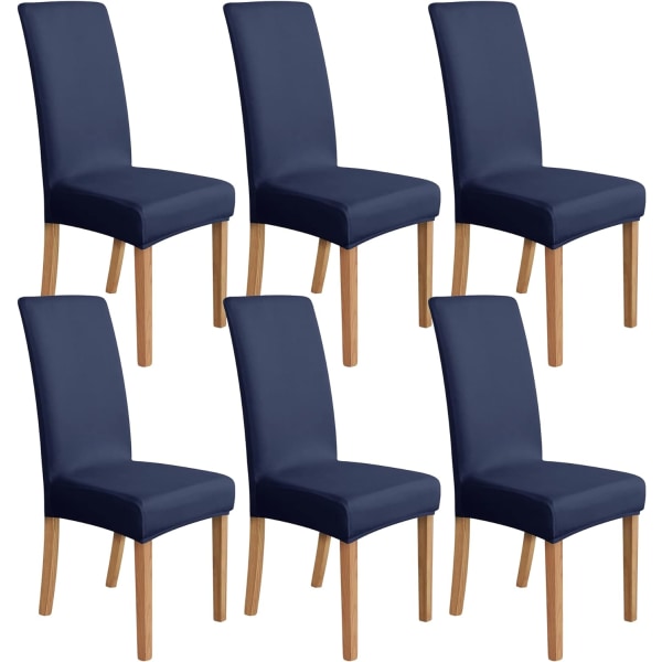 6 kpl:n set , Stretch ruokapöydän tuolin päällinen, tummansininen, Four Seasons Universal Elastic All Inclusive -tuolin cover